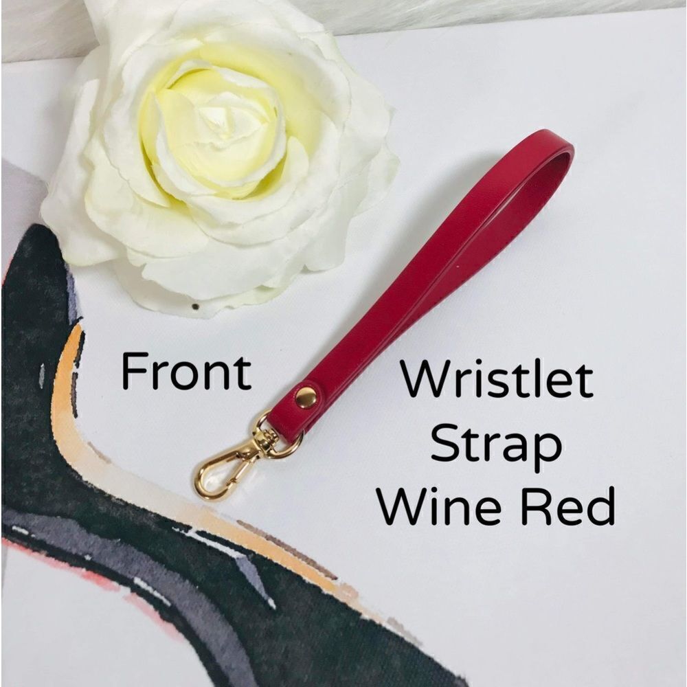 WRISTLET STRAP LEATHER WINE RED